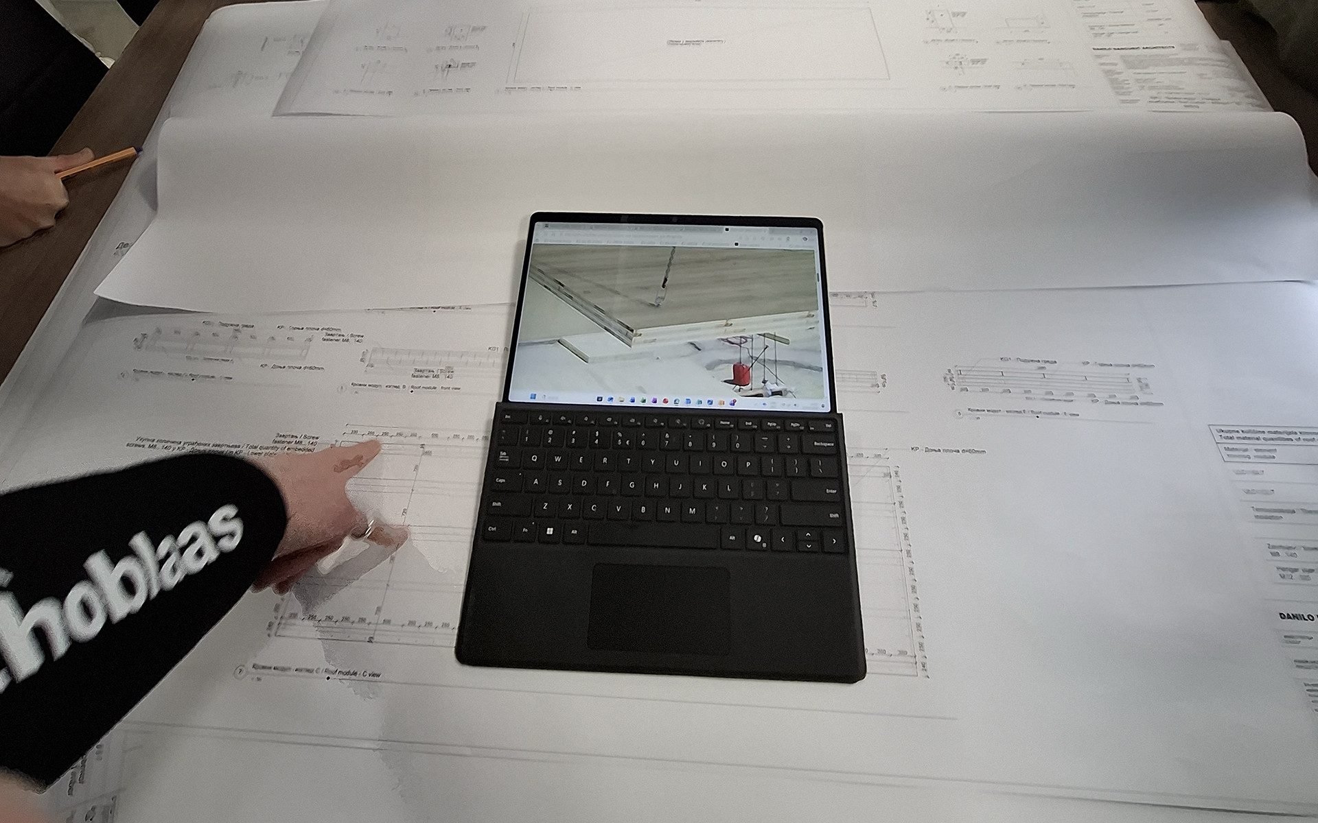Technical review meeting with construction drawings for EXPO 2027 Belgrade timber structures
