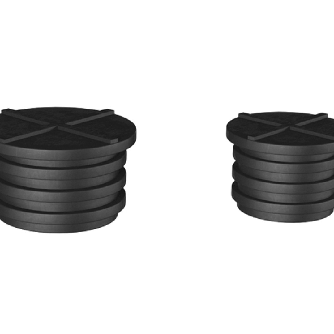 Kangui - Set Di 6 Tappi Di Protezione Per Pali Trampolino - Diametro 25 Mm - Colore Nero